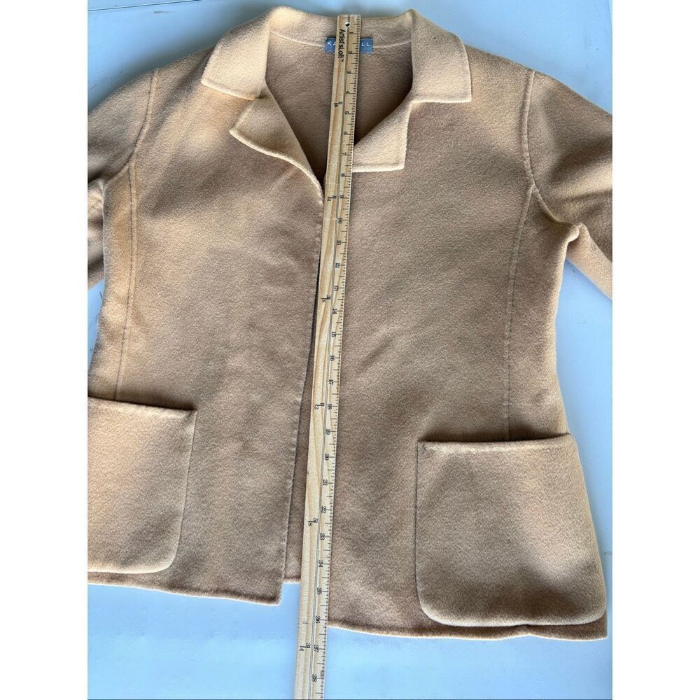 Kate Hill Petites Camel Wool Blend Jacket Blazer Size M Soft Minimalist Classic - Picture 5 of 8